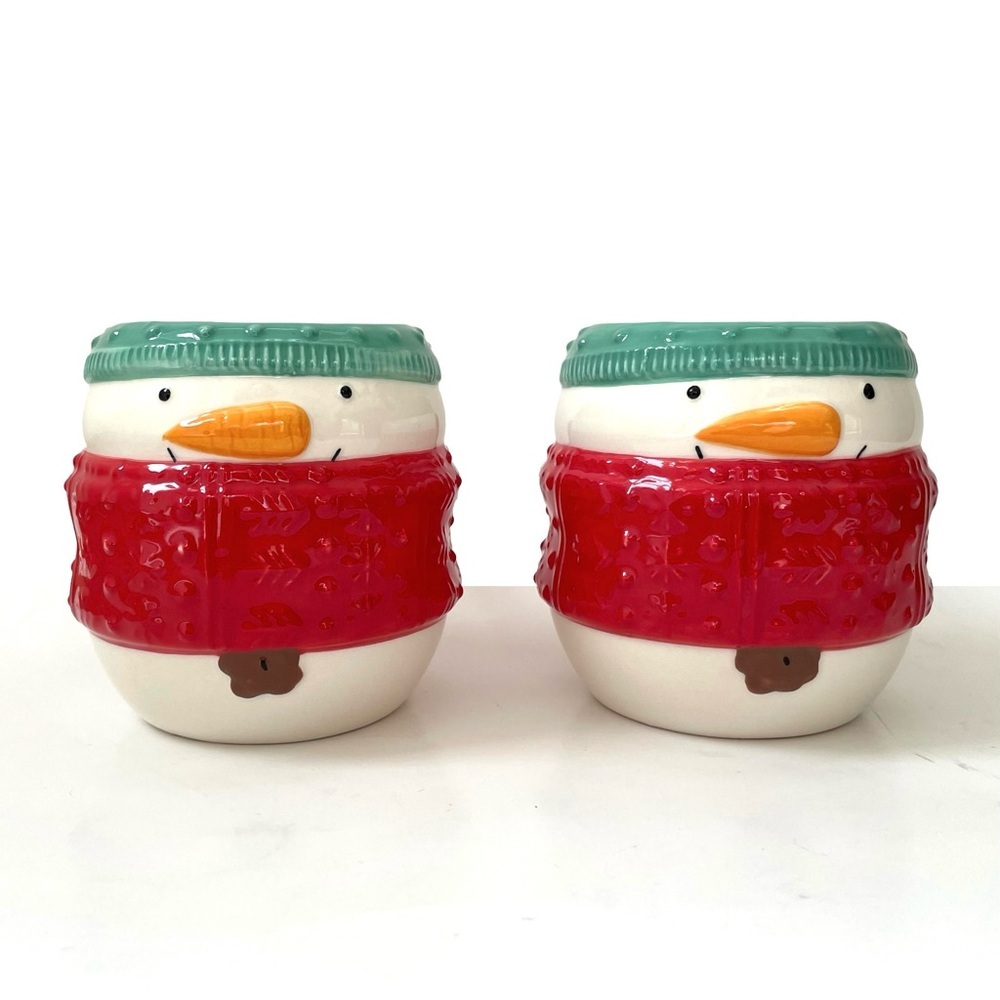Hallmark Ceramic Snowmen Mugs, Microwave& Dishwasher Safe, Set of 2, 16 oz.
